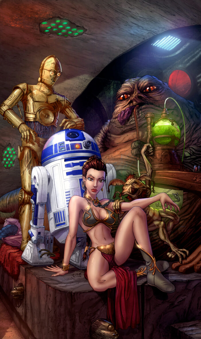 Princess Leia on Jabba's Throne